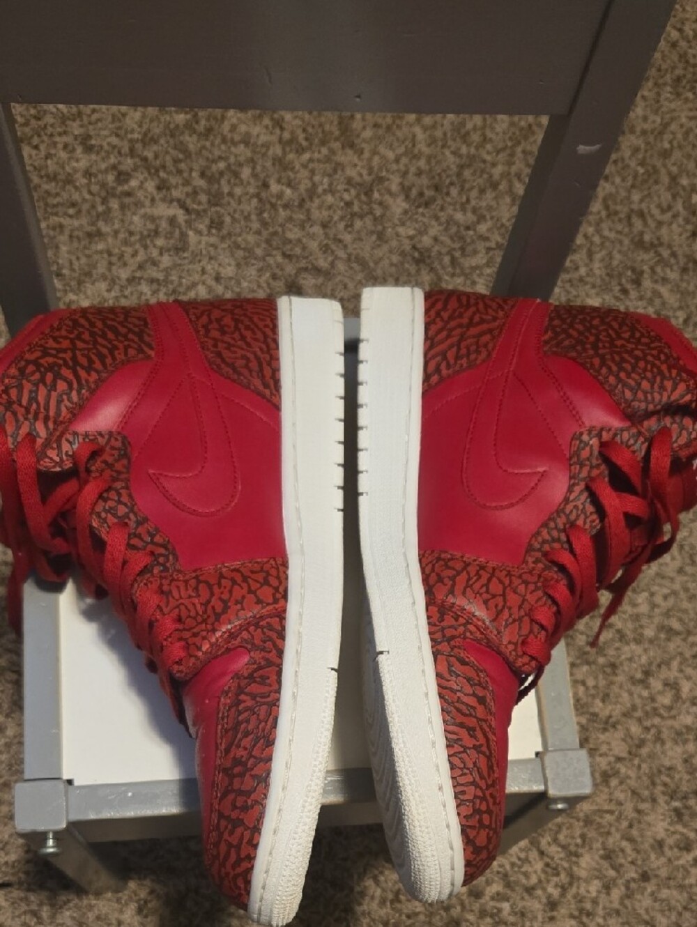Nike Red High-Top Jumpman Sneakers - Picture 2 of 15